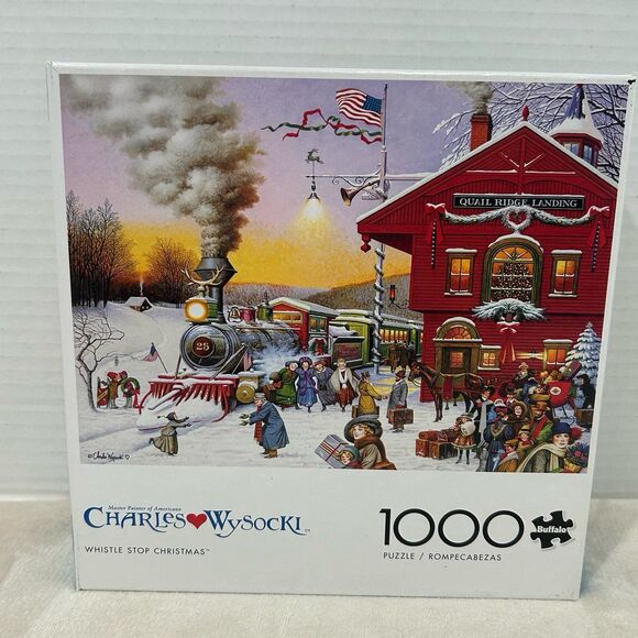 Charles Wysocki Jigsaw Puzzle “Whistle Stop Christmas “ 1000 Pc - Picture 10 of 10